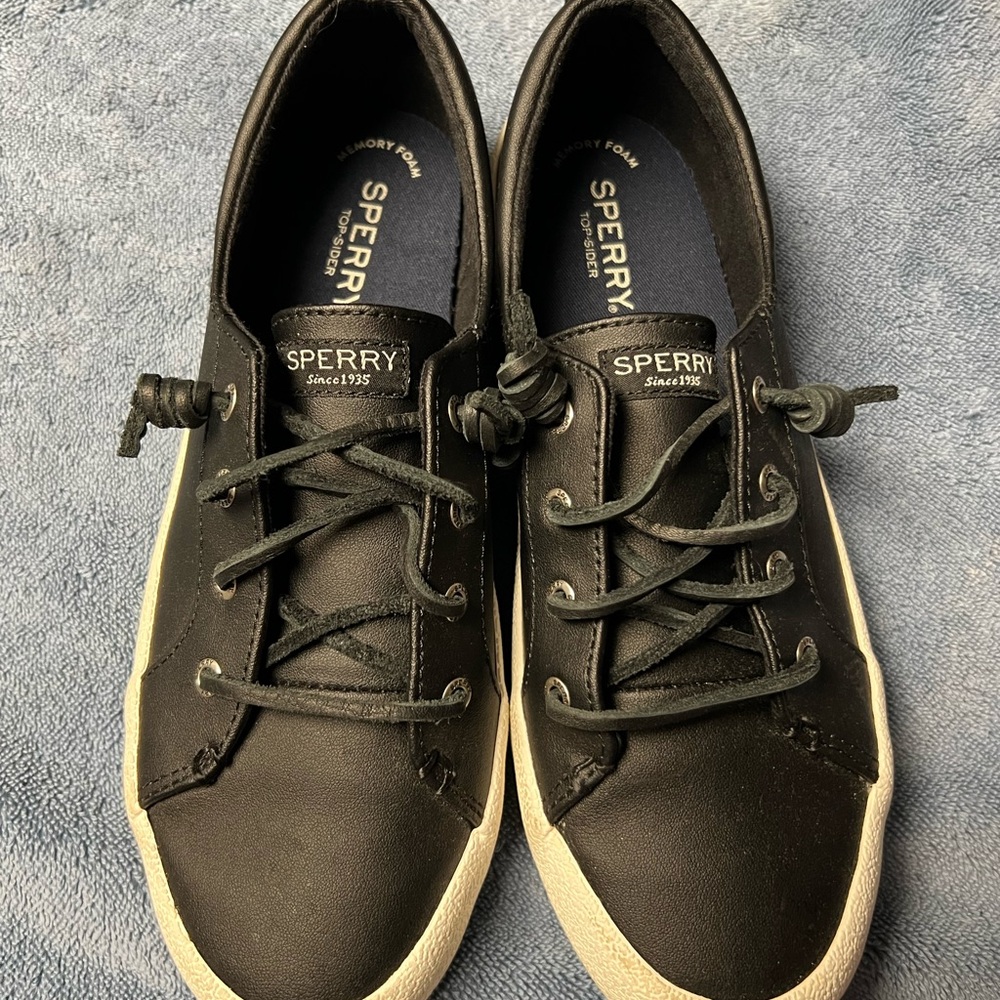 Sperry Crestvibeap-wm Leather Black Sneakers Sleek Minimalist Design
